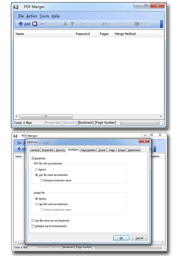screenshots for Simple PDF Merger